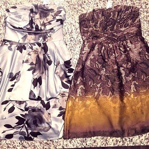 The Limited Dresses (2) Blue White Yellow Brown